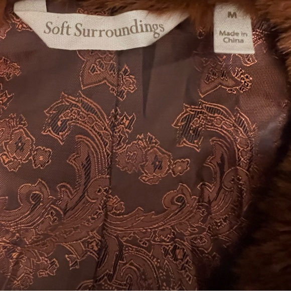 Soft Surroundings Cinnamon Long Fur Vest Sz M - Picture 2 of 6